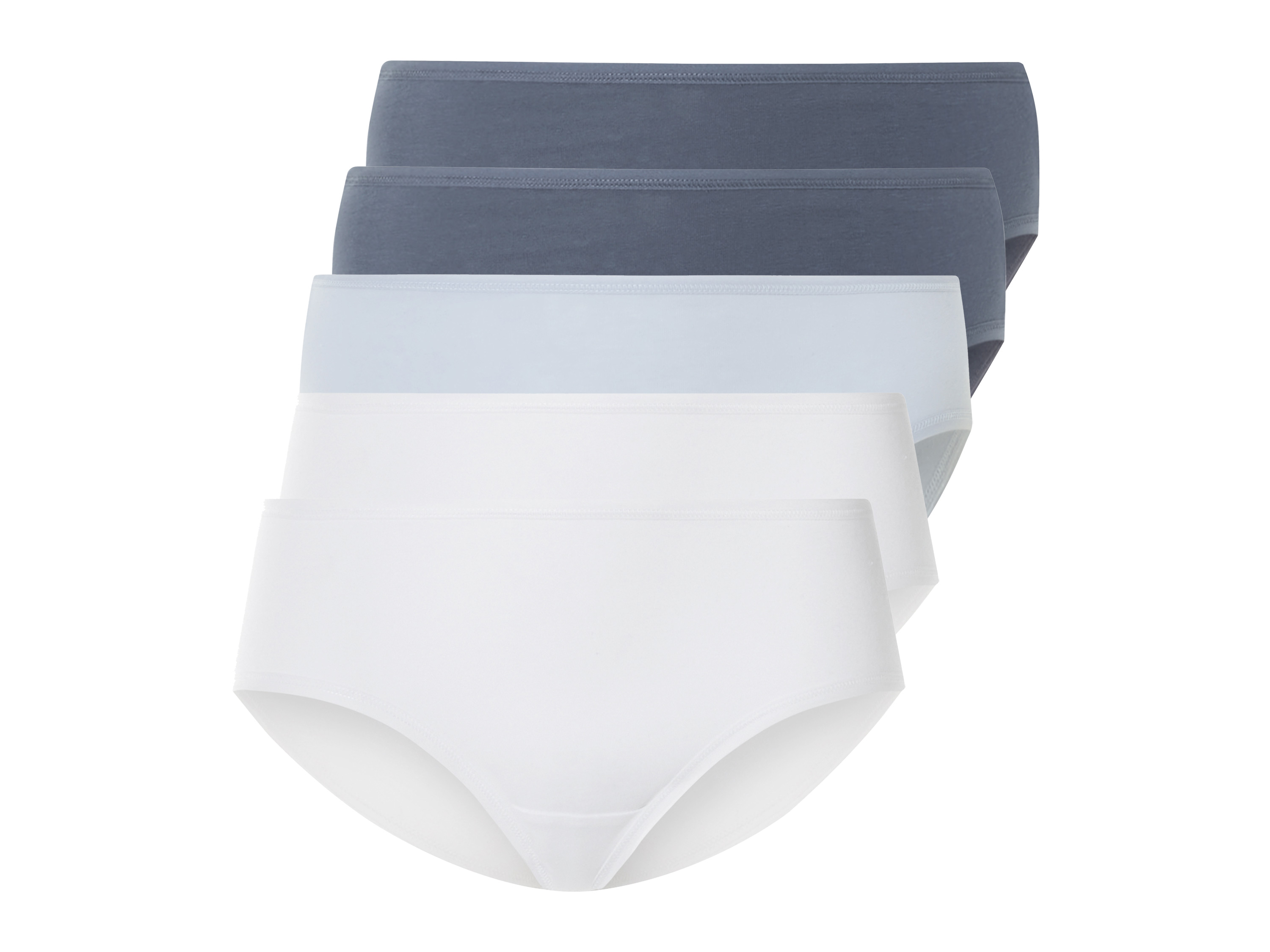 esmara® Lot de 5 hipsters femme (bleu imprimé/blanc, S(34/36))