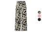 Pantalon femme à motif abstrait noir et blanc, avec taille élastique.