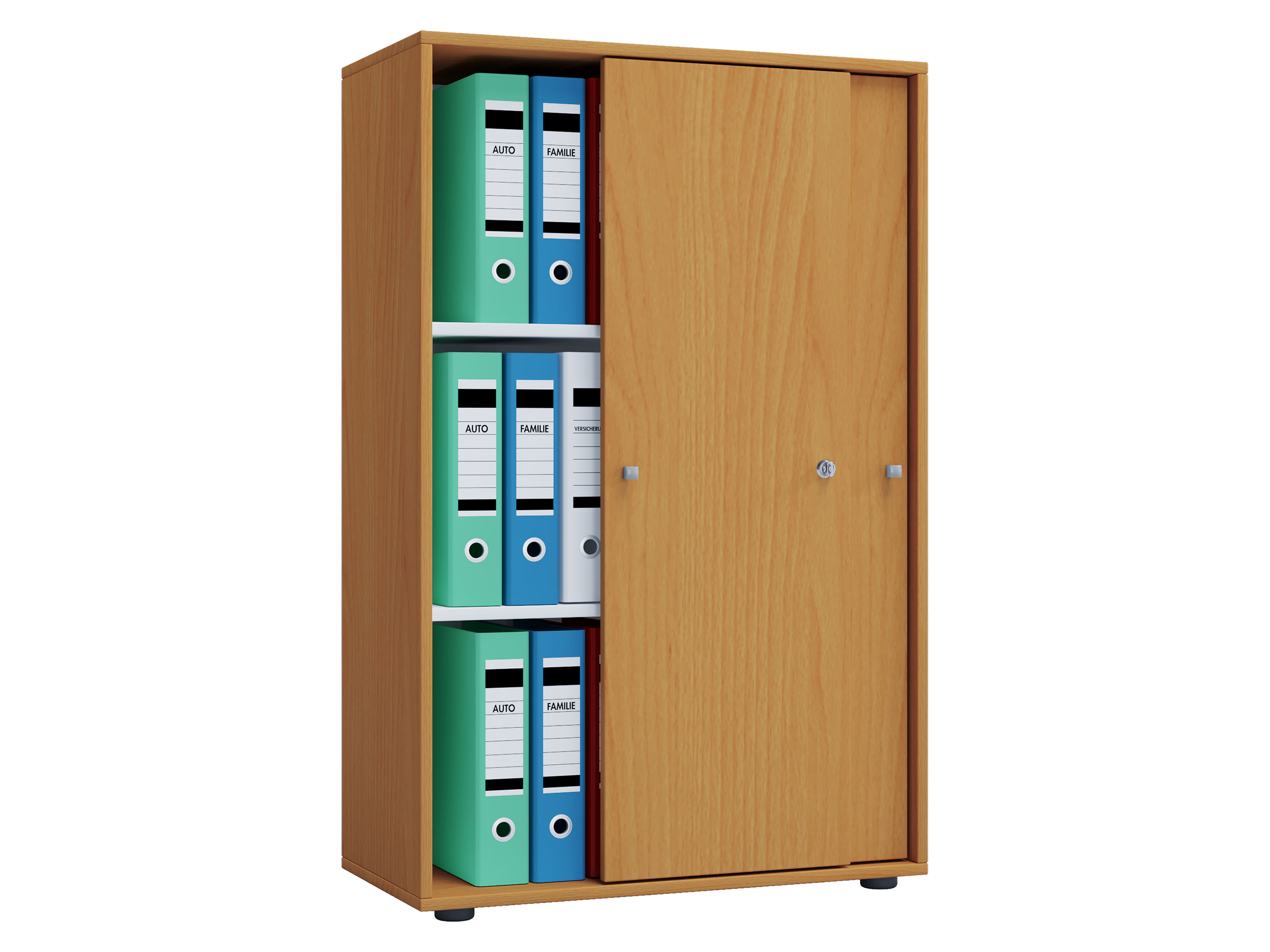 Armoire de bureau Lona (portes coulissantes, XL, imitation hêtre)