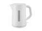 Une bouilloire électrique blanche de 1,7 litre.