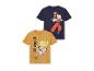 Deux t-shirts Goku Dragon Ball Z : un bleu marine, un jaune moutarde.