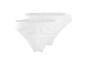 Lot de deux culottes blanches côtelées pour femme.