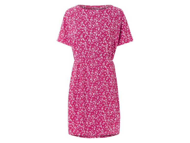 Robe rose à fleurs, style estival.