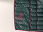 Une veste U.S. Polo Assn. vert foncé avec une fermeture éclair rouge.
