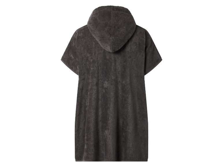 Poncho-serviette à capuche gris foncé, vue de dos