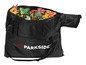 Un sac à feuilles noir Parkside rempli de feuilles.