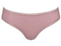 Une culotte rose avec de la dentelle.