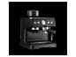 Machine à café noire avec moulin intégré et manomètre à expresso.
