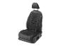 Un siège de voiture noir avec un appui-tête