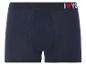 Boxers bleus avec l'inscription 'I love you'.
