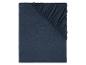 Un drap-housse bleu foncé.