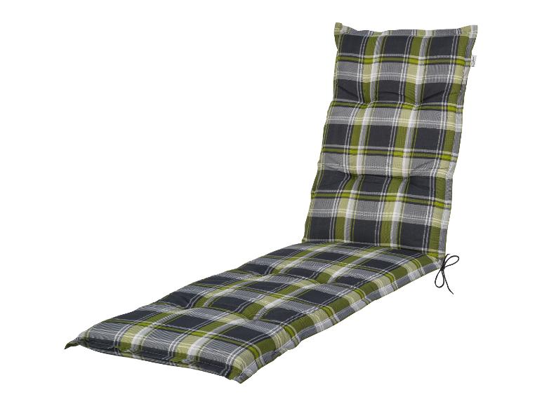 Coussin de chaise longue à carreaux verts et gris