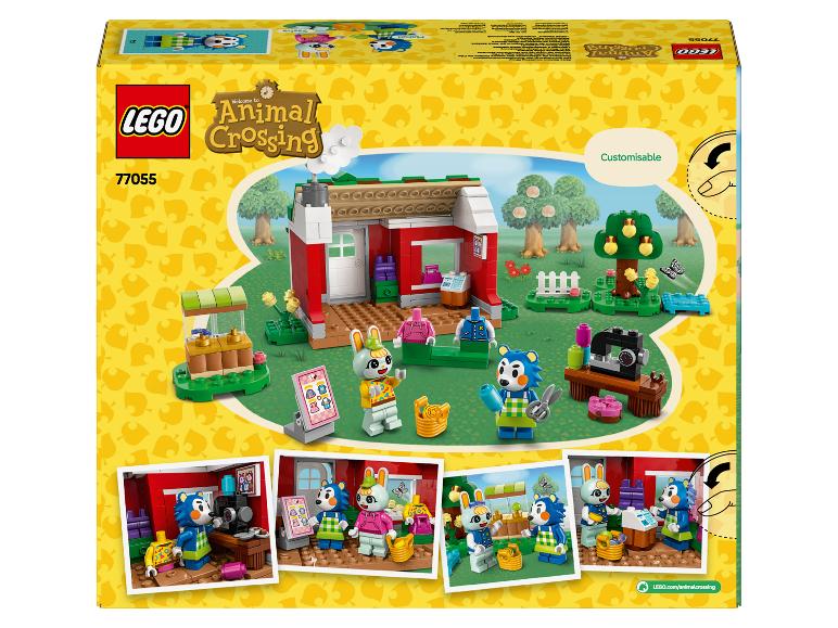 Boîte LEGO Animal Crossing 77055 avec personnages et ensembles de jeu.