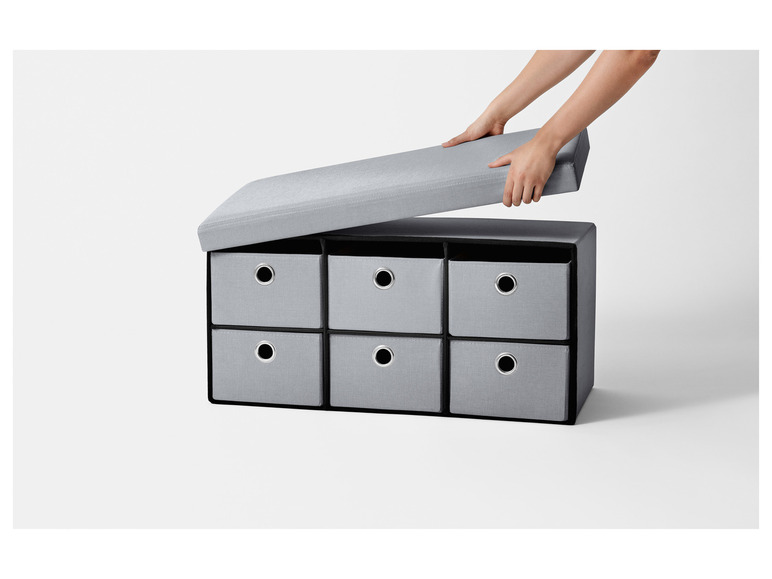 Aller en mode plein écran : LIVARNO home Banc-coffre de rangement, avec 6 tiroirs - Image 8