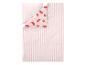 Parure de lit rayée rose et blanche avec motif pastèque au verso.