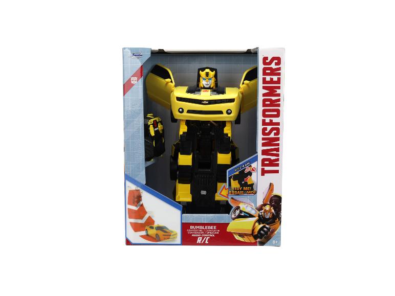 Jouet Transformers Bumblebee jaune en boîte, avec fonction de radiocommande.