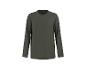 T-shirt à manches longues vert foncé pour homme avec col rond.