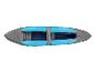 Kayak gonflable Crivit bleu et gris, vue de dessus.
