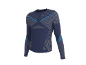 T-shirt de sport à manches longues pour homme bleu marine avec accents gris clair et bleus.