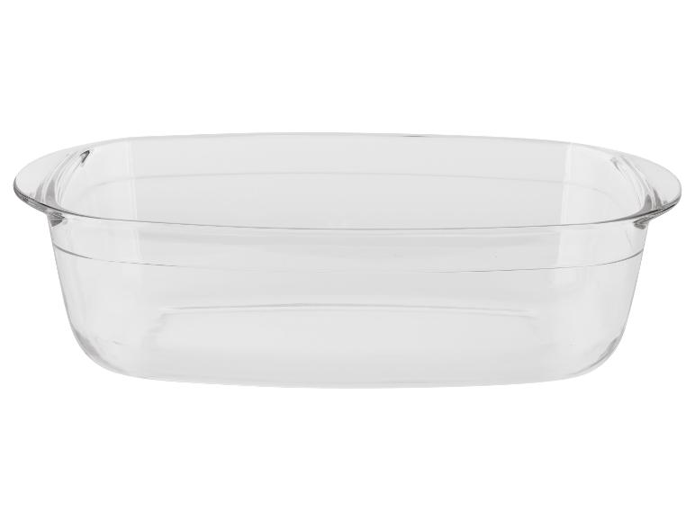 Plat de cuisson rectangulaire en verre transparent