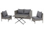 Ensemble de mobilier de jardin avec une causeuse, deux chaises et une table