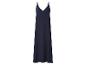 Robe longue bleu marine à fines bretelles et décolleté en V