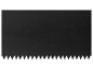 Lame de scie noire dentelée.