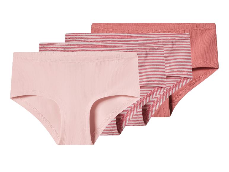 Lot de trois culottes femme roses, unies et rayées.