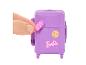 Valise violette Barbie avec autocollants du coffret de jeu.