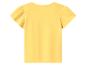 T-shirt jaune à manches courtes avec épaules froncées, vue de dos