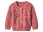 Cardigan bébé tricoté rose avec boutons en bois