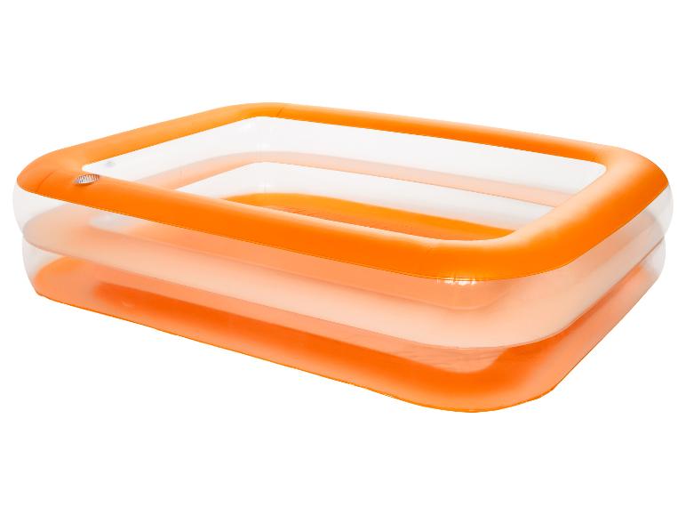 Piscine gonflable rectangulaire orange à trois anneaux