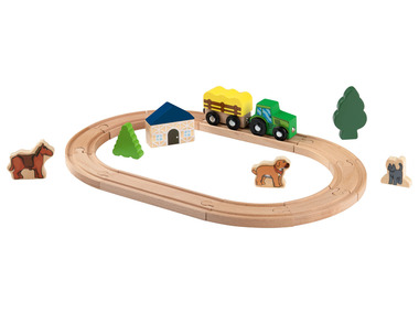 Playtive Kit ferroviaire en bois, 18 pièces