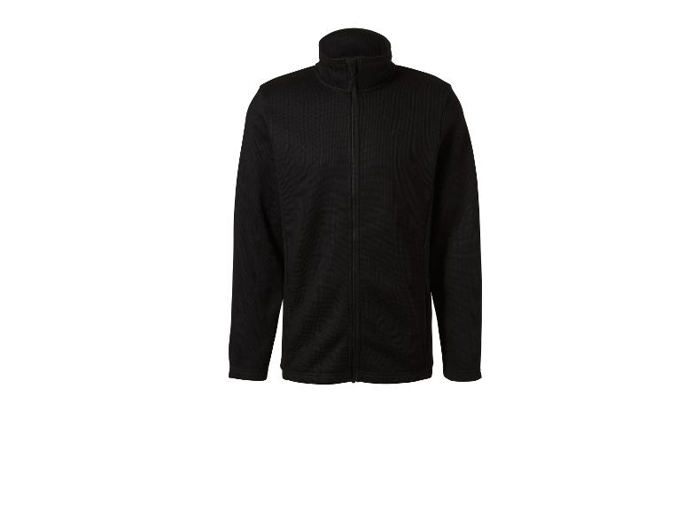 Veste polaire noire pour homme avec fermeture éclair et col montant