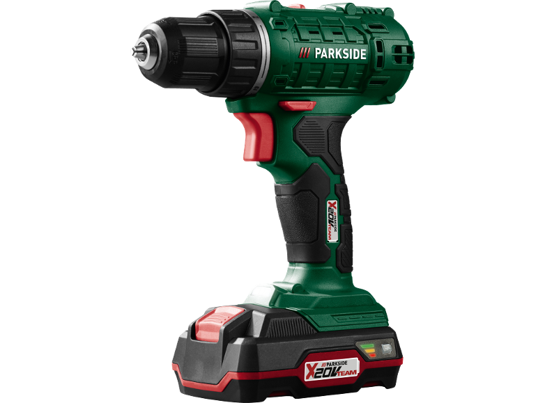 Perceuse-visseuse sans fil Parkside X20V Team avec batterie.