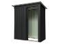 Abri de jardin métallique noir avec porte coulissante
