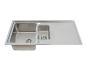 Évier de cuisine en acier inoxydable avec deux bacs et égouttoir