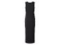 Robe longue noire sans manches à col rond