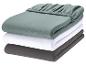 LIVARNO® draps-housses en jersey vert, blanc et anthracite, empilés