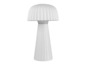 Une lampe blanche moderne en forme de champignon.