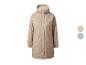 Imperméable beige avec capuche et doublure claire, disponible en deux options de couleur.
