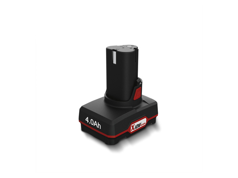 Une batterie X12V TEAM noire d'une capacité de 4,0 Ah.