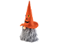 Nain d'Halloween avec chapeau citrouille orange et nez lumineux.