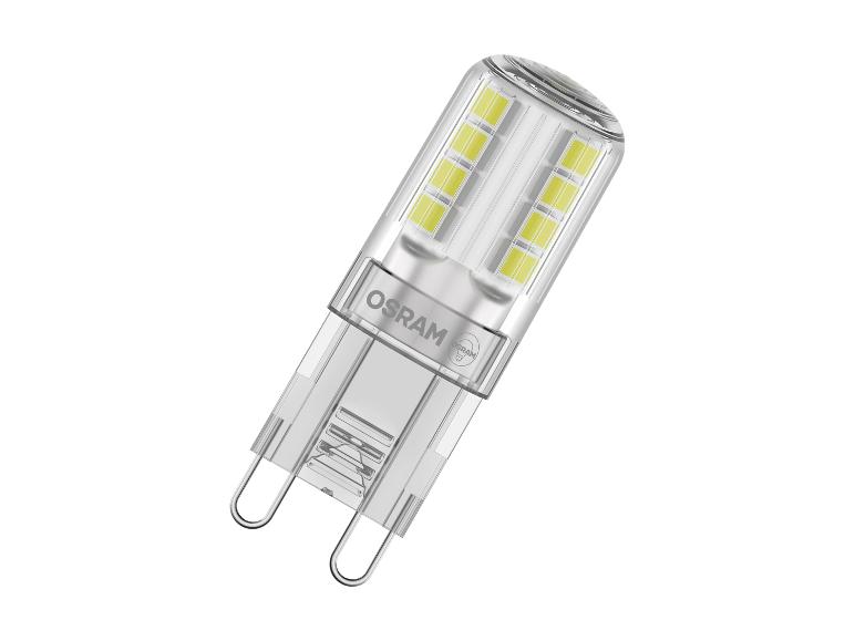 Ampoule LED avec deux rangées de LED jaunes et des broches métalliques
