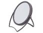Miroir de maquillage rond gris avec support