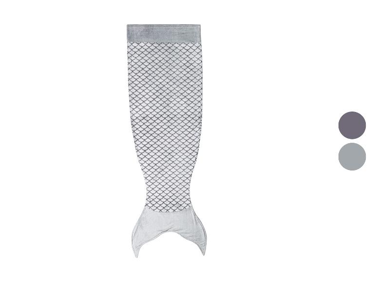 Couverture queue de sirène grise avec motif écailles