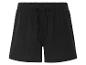 Shorts noirs en coton, taille élastique avec cordon.