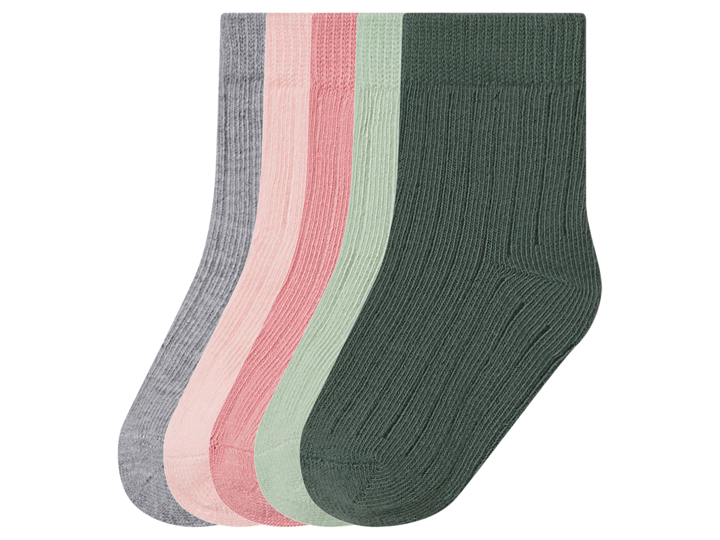 lupilu® Lot de 5 paires de chaussettes bébé (rose/rose/vert/gris, 11/14)