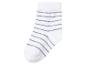 Une paire de chaussettes blanches avec des rayures grises.