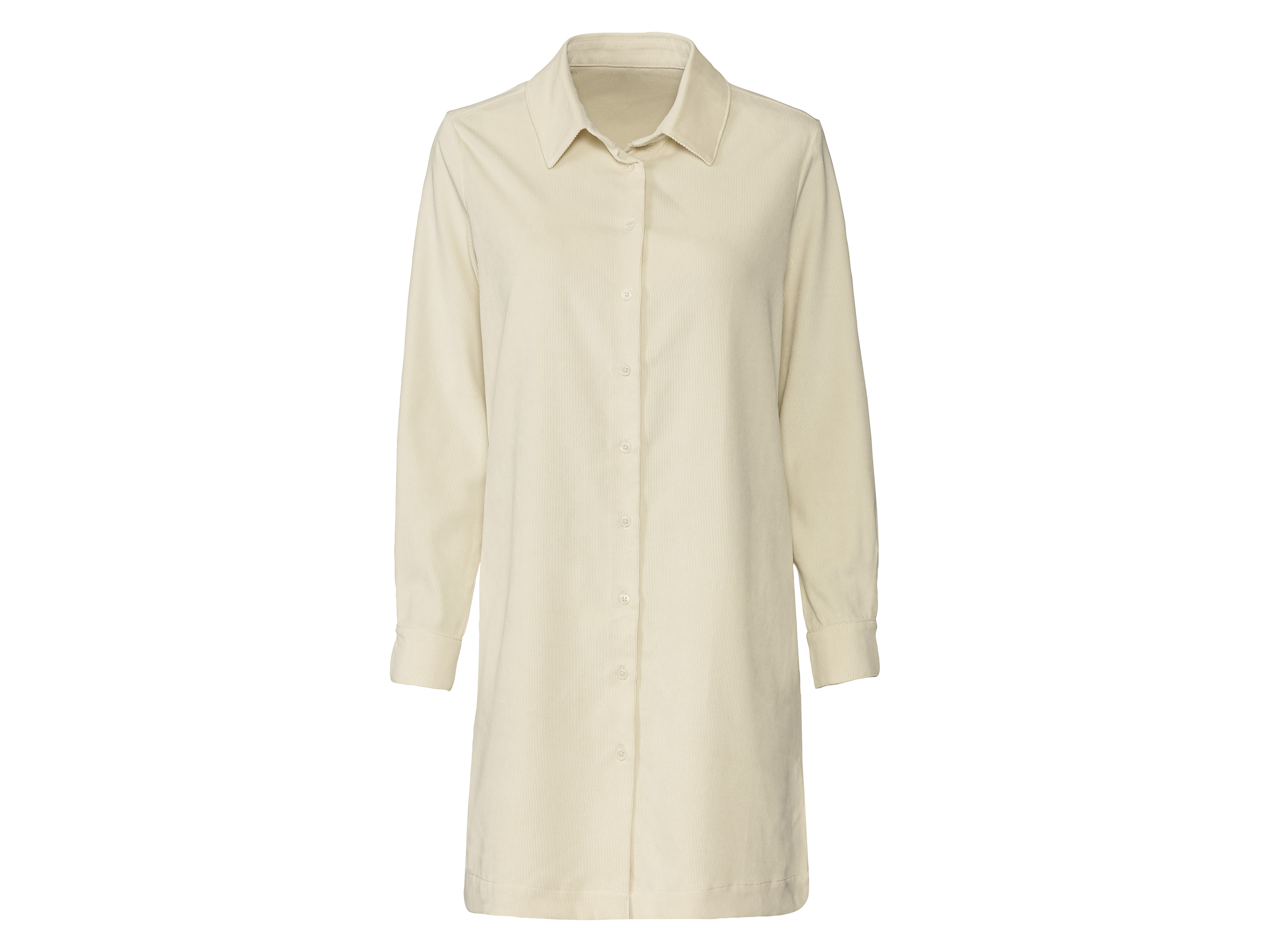 esmara® Robe chemise en velours côtelé femme (beige)